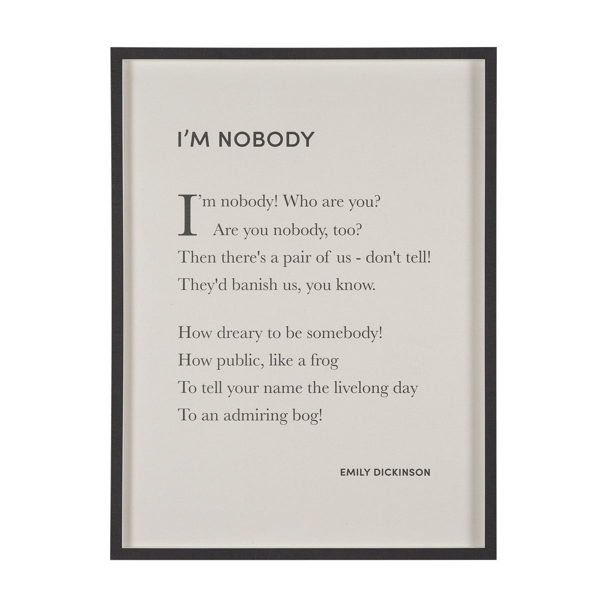 I'm Nobody by Mercana Studio a Hand Embellished Framed Art Print Matted under Glass by Mercana at Eve Furniture