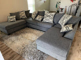 111 - Steel Double Chaise Sectional