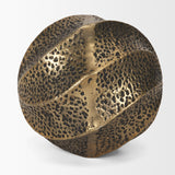 Imani Large Sculptural Textured Antiqued Gold Metal Decorative Orb Object by Mercana at Eve Furniture