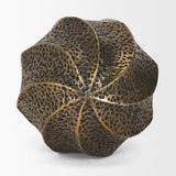Imani Large Sculptural Textured Antiqued Gold Metal Decorative Orb Object by Mercana at Eve Furniture