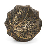 Imani Large Sculptural Textured Antiqued Gold Metal Decorative Orb Object by Mercana at Eve Furniture