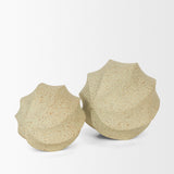 Imani Large Sculptural Textured Beige Metal Decorative Orb Object by Mercana at Eve Furniture