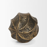 Imani Small Sculptural Textured Antiqued Gold Metal Decorative Orb Object by Mercana at Eve Furniture