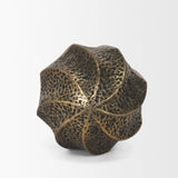 Imani Small Sculptural Textured Antiqued Gold Metal Decorative Orb Object by Mercana at Eve Furniture