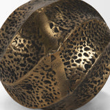 Imani Small Sculptural Textured Antiqued Gold Metal Decorative Orb Object by Mercana at Eve Furniture
