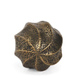 Imani Small Sculptural Textured Antiqued Gold Metal Decorative Orb Object by Mercana at Eve Furniture