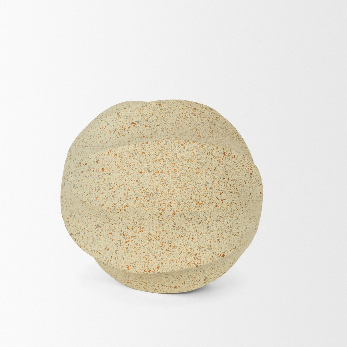 Imani Small Sculptural Textured Beige Metal Decorative Orb Object by Mercana at Eve Furniture
