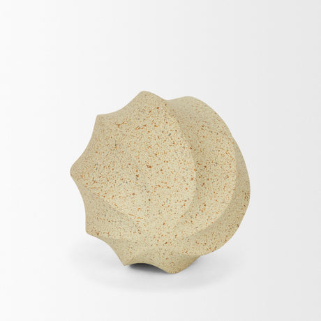 Imani Small Sculptural Textured Beige Metal Decorative Orb Object by Mercana at Eve Furniture