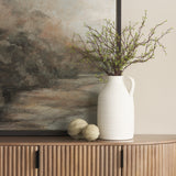 Imani Small Sculptural Textured Beige Metal Decorative Orb Object by Mercana at Eve Furniture