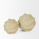 Imani Small Sculptural Textured Beige Metal Decorative Orb Object by Mercana at Eve Furniture