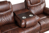 Galveston Brown Leather Reclining Living Room Set by Happy Homes at Eve Furniture