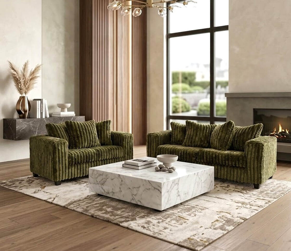 Larce Olive Sofa & Loveseat Set