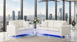 Miami White (LED LIGHTS) Sofa & Loveseat by Happy Homes at Eve Furniture