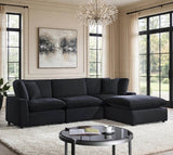 [Hot Buy] Sky Black Velvet Modular Sectional by Happy Homes at Eve Furniture