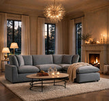 [Hot buy] Sky Gray Velvet Modular Sectional by Happy Homes at Eve Furniture