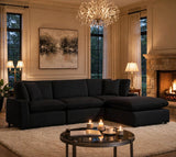 [Hot Buy] Sky Black Velvet Modular Sectional by Happy Homes at Eve Furniture