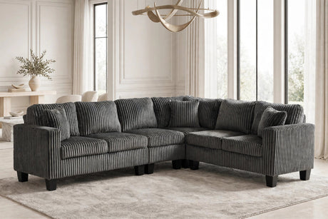 Logan Charcoal Reversible Sectional by Happy Homes at Eve Furniture