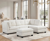 Sienna Boucle Sand Sectional with Ottoman by Happy Homes at Eve Furniture