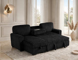 Poland Black Reversible Sectional With Pull-Out Bed by Happy Homes at Eve Furniture