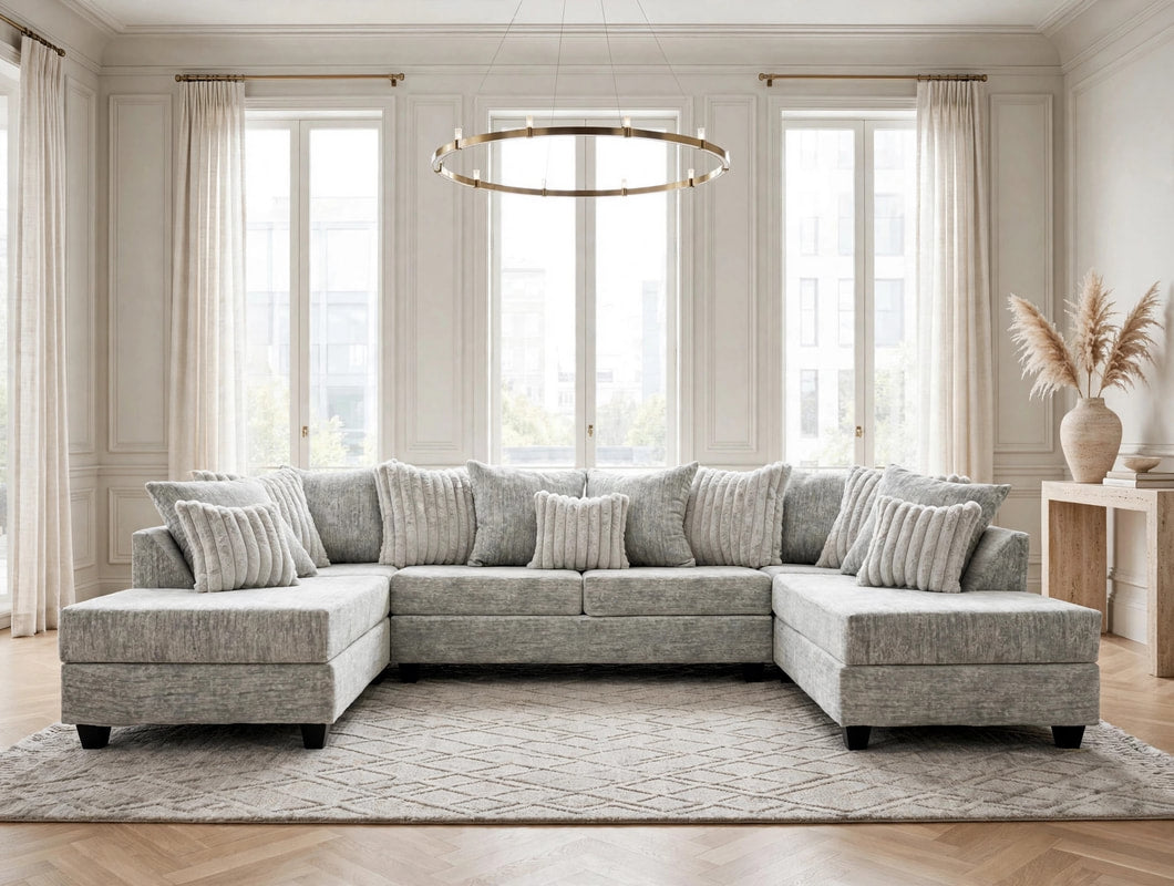 Brook Gray Double Chaise Sectional by Happy Homes at Eve Furniture