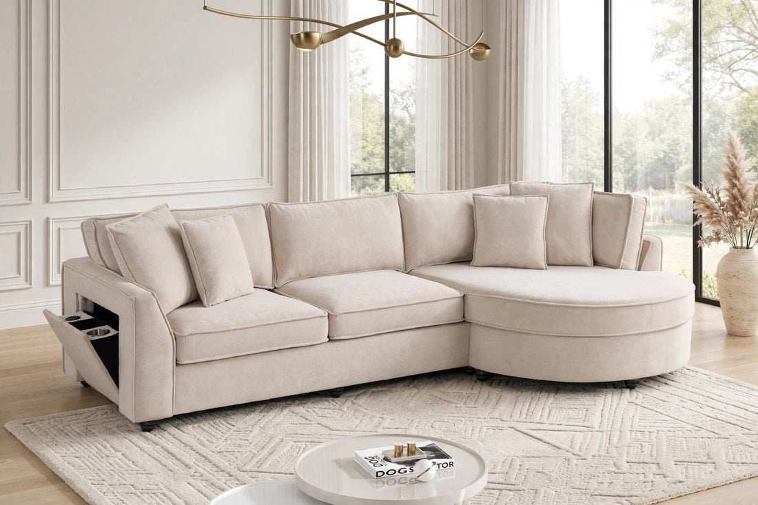 Elva Beige Sectional by Happy Homes at Eve Furniture