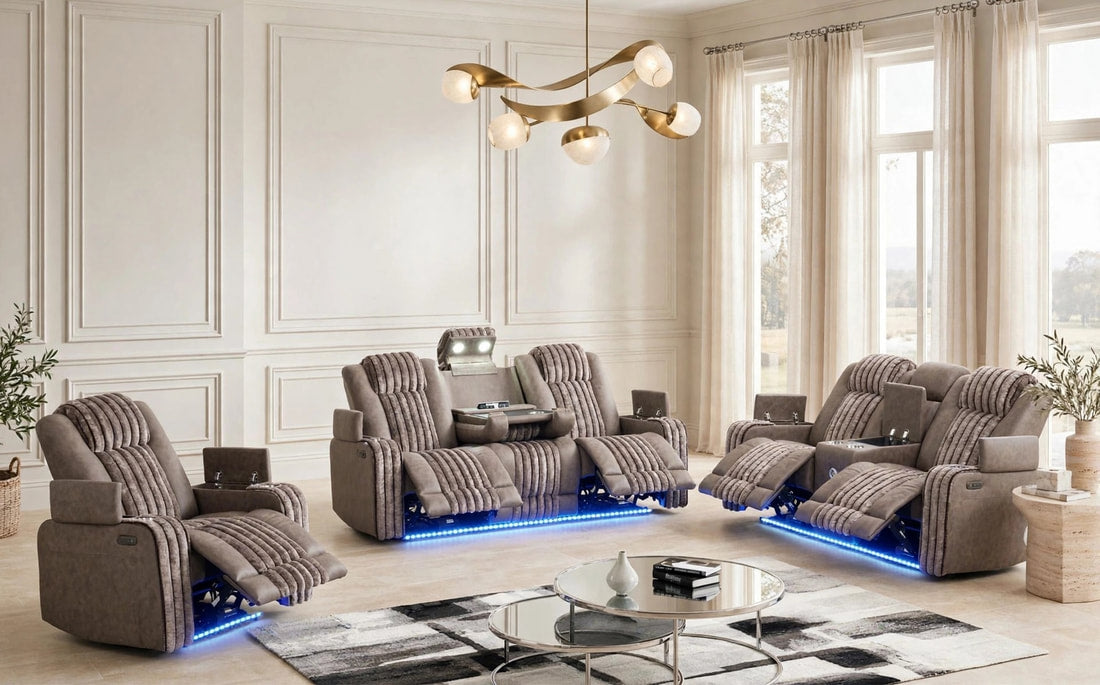 Classic Brown 3-Piece Reclining Set by Happy Homes at Eve Furniture