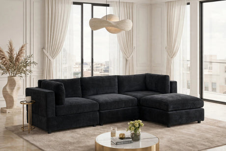 Milan Black 4-Piece Performance Fabric Modular Sectional by Happy Homes at Eve Furniture