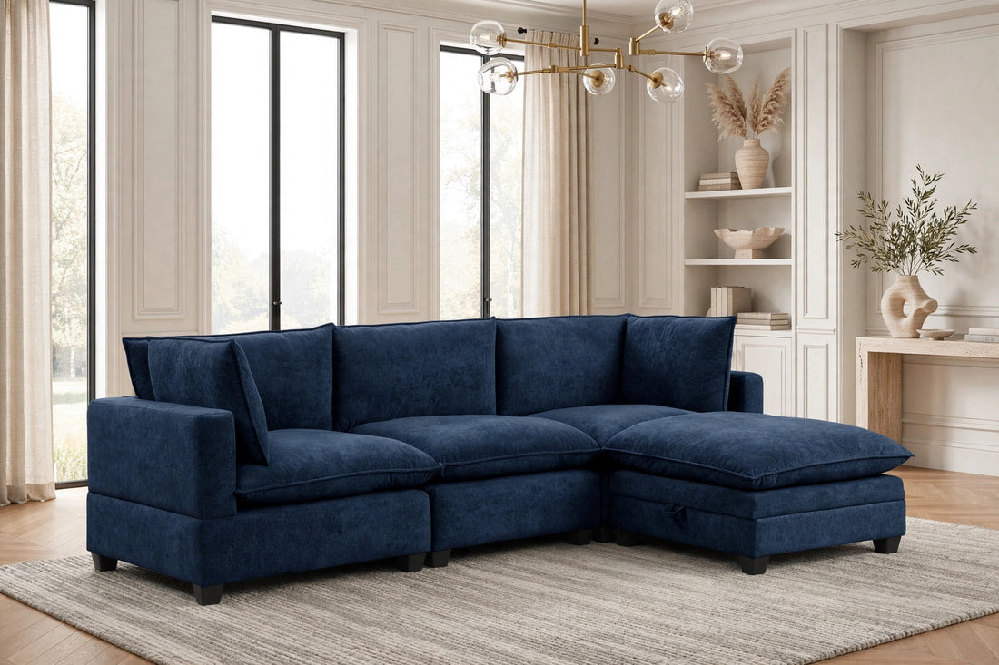 Cloud Navy Modular Sectional by Happy Homes at Eve Furniture