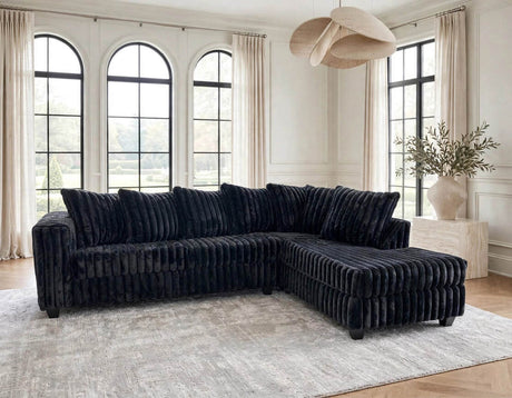 Larce Black Sectional by Happy Homes at Eve Furniture