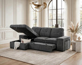 Kevin Grey Sectional With Pull-Out Bed by Happy Homes at Eve Furniture