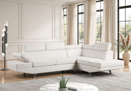 Moderno White Right Arm Facing (RAF) Sectional by Happy Homes at Eve Furniture