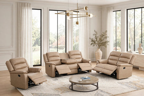 Hope Stone 3-Piece Reclining Living Room Set by Happy Homes at Eve Furniture
