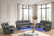 Aiden Gray Leather Gel 3-Piece Manual Reclining Set by Happy Homes at Eve Furniture
