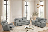 Sofia Gray 3-Piece Reclining Set by Happy Homes at Eve Furniture