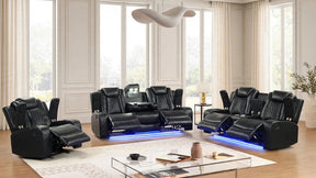Luz Black 3-Piece Reclining Living Room Set by Happy Homes at Eve Furniture