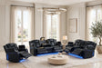 Hulk Black Leather Gel 3-Piece Reclining Set by Happy Homes at Eve Furniture