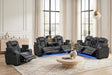 Stefano Grey 3-Piece Reclining Living Room Set by Happy Homes at Eve Furniture