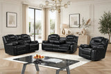 Galveston Black Leather Gel Reclining Living Room Set by Happy Homes at Eve Furniture