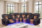 Ibiza Brown Power Reclining Sectional (Power Headrests) by Happy Homes at Eve Furniture