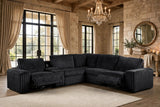 Amelia Onyx Power Reclining Sectional (w/ Bluetooth Speakers) by Happy Homes at Eve Furniture