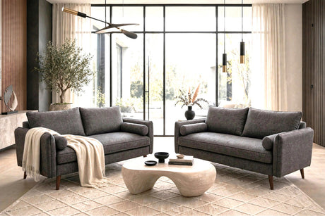 Vanti Grey 2-Piece Sofa and Loveseat by Happy Homes at Eve Furniture