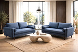 Vanti Blue 2-Piece Sofa and Loveseat by Happy Homes at Eve Furniture