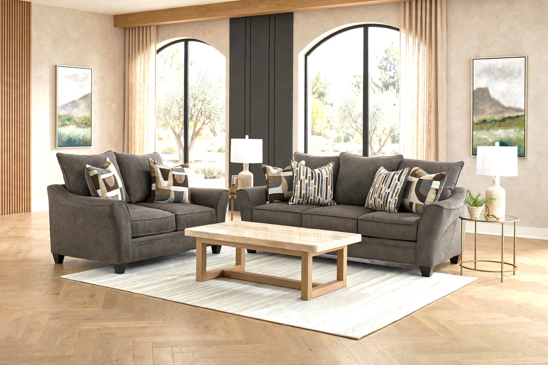 Elite Brown Oversized Sofa & Loveseat by Happy Homes at Eve Furniture