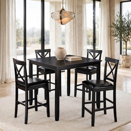 Tahoe Cappuccino 5-Piece Counter Height Set by Happy Homes at Eve Furniture