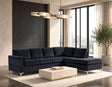 Vogue Black Velvet Right Arm Facing (RAF) Sectional by Happy Homes at Eve Furniture