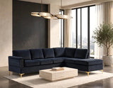 Vogue Black Velvet Right Arm Facing (RAF) Sectional by Happy Homes at Eve Furniture