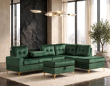 Anserra Green Reversible Sectional with Ottoman by Happy Homes at Eve Furniture