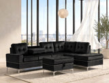 Anserra Black Reversible Sectional with Ottoman by Happy Homes at Eve Furniture
