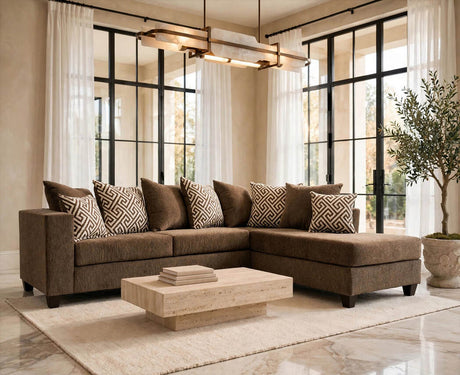 Monroe Mocha Right Arm Facing (RAF) Sectional by Happy Homes at Eve Furniture