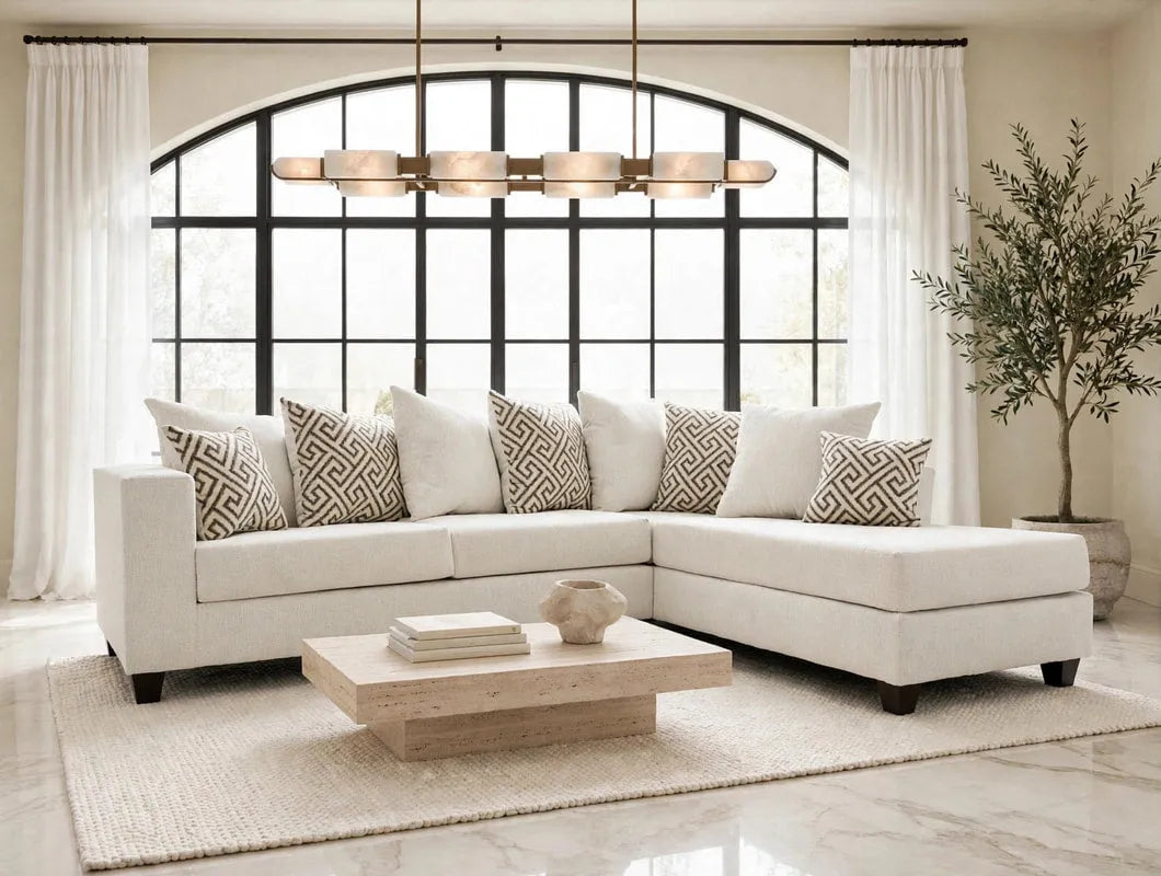 Monroe Stone Right Arm Facing (RAF) Sectional by Happy Homes at Eve Furniture